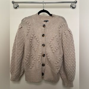 Beige Cardigan with Textured Design
